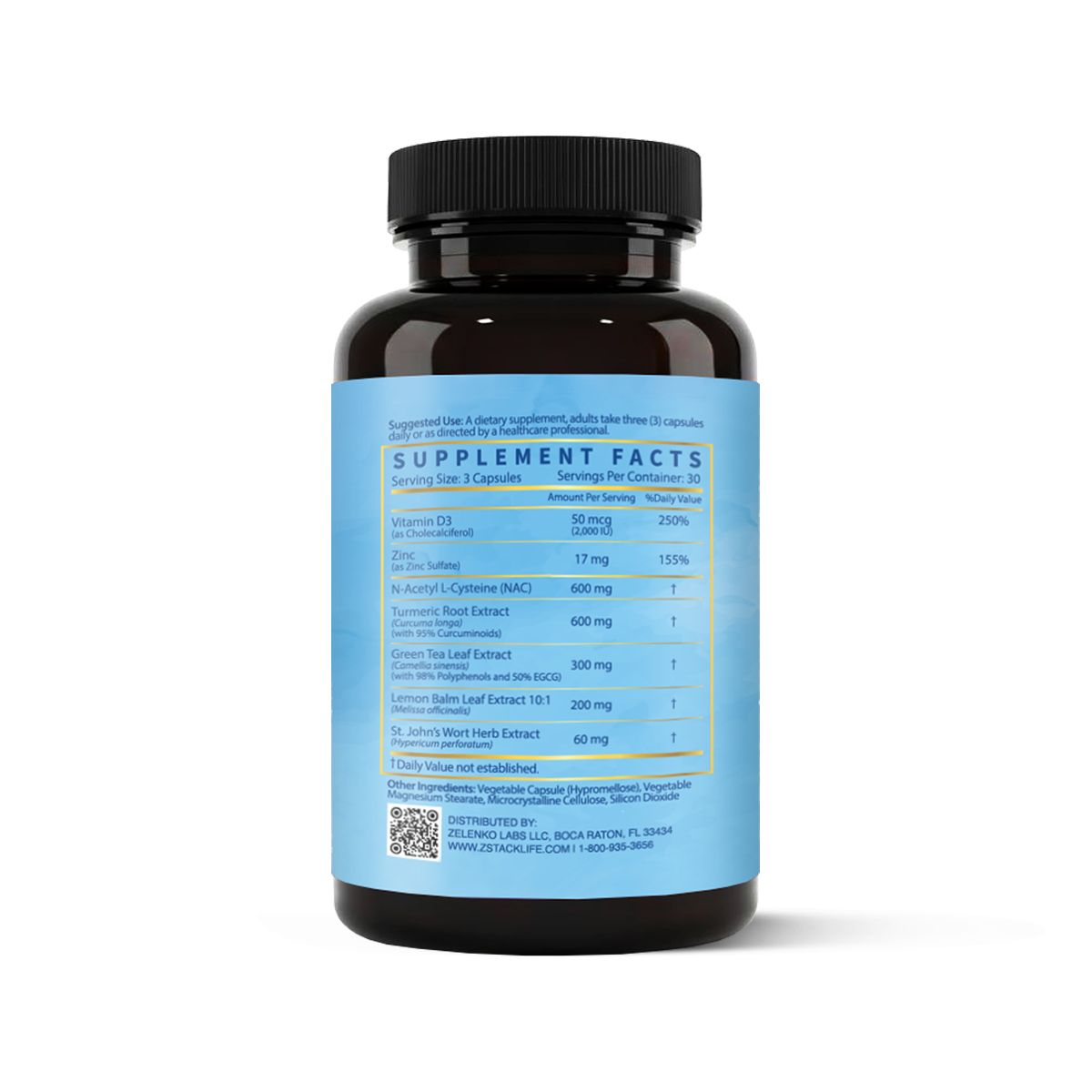 Zelenko Z-Calm™ Dietary Supplement for Calm, focused days and immune support