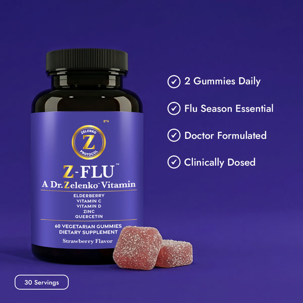 z-flu benefits with bottle and gummies